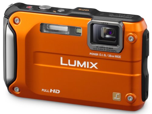 Panasonic Lumix Tough DMC-FT3EG-D Digitalkamera (12 Megapixel, 4,6-fach opt. Zoom, 6,7 cm (2,7 Zoll) Display, GPS, Full HD, bildstabilisiert, 12m wasserdicht, 2m stoßgeschützt) orange