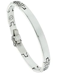 8 1/2 inch Sterling Silver Gents ID Bracelet, 3/8 inch wide