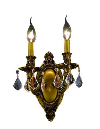 Elegant Lighting 9202W9FG/RC Rosalia 10.5 Inch High 2 Light Wall Sconce, French Gold Finish with Crystal (Clear) Royal Cut RC Crystal 41 W8MwPowL Elegant Lighting 9202W9FG/RC Rosalia 10.5 Inch High 2 Light Wall Sconce, French Gold Finish with Crystal (Clear) Royal Cut RC Crystal