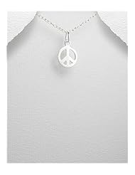 Peace Symbol Pendant Necklace In Sterling Silver