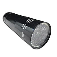 HK Black Mini 9 LED Flashlight Torch 3 AAA Magnesium Aluminum Alloy