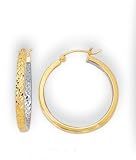 14K Two-Tone Gold Hoop Earrings - 1.0
