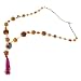 Ethnic Tibetan Beaded Collar Necklace with Crochet Beads and Tassle