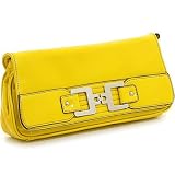 Patent ''Camille'' Clutch - Black, Kelly Green or Yellow