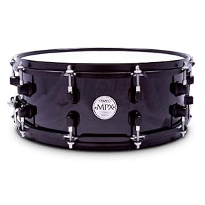 Mapex MPX 14 inch x 5.5 inch all birch snare drum in Transparent Black lacquer finish with black hardware