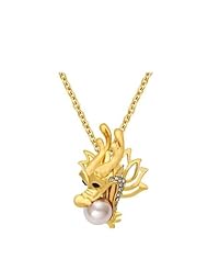 Blue Pearls - Pearl Pendant and Silver Dragon - CRY E704 J