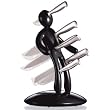 The Ex 5-Piece Stainless-Steel Knife Set with Unique Holder, Black