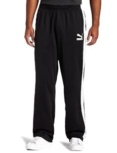 PUMA Mens Heroes T7 Track Pants, Black/White, X-Large