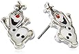 Disney Girls' "Frozen" Silver-Plated Olaf Stud Earrings