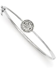 Sterling Silver & Diamond Bangle, Best Quality Free Gift Box Satisfaction Guaranteed