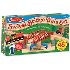 Melissa & Doug Trains & Vehicle Sets Swivel Bridge Train Set