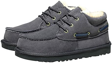 MILANAO Christmas Unixex Men Warm Pure Color Cotton Shoelace Windproof Snow Boots(Lover Shoes)(10D(M)US,gray)
