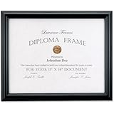 Lawrence Frames 11 by 14-Inch Black Diploma Frame, Domed Top