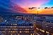 Wallmonkeys Peel and Stick Wall Decals - Tramonto Sui Tetti Di Parigi Con Torre Eiffel Sullo Sfondo - Removable Graphic