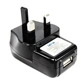 3 PIN 1000mAh USB Power Adapter Mains Charger UK Wall Plug for MP3 players, ipods, iphone 4G, iphone 3G, Apple iPad, Mobile phones, PDAs, Kindle, Tomtom, Navman, Blackberry, Samsung and Digital Cameras etc