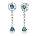 Jewelry : Heart & Trillion Cut London Blue Topaz Dangling Earrings Sterling Silver