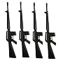 Lot of 4 Kids Toy M16 Rifle Machine Guns