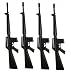Lot of 4 Kids Toy M16 Rifle Machine Guns