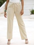 Ulla Popken Linen Blend Drawstring Pant