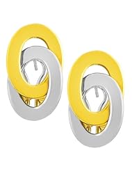 14 Karat Two-tone Gold Interlocked Oval Omega Clip Earrings