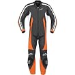 Alpinestars Monza Men's 1-Piece Leather On Road Motorcycle Race Suits w/ Free B&F Heart Sticker Bundle - Black/Orange/White