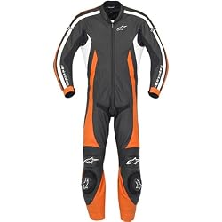 Alpinestars Monza Men's 1-Piece Leather On Road Motorcycle Race Suits - Black/Orange/White