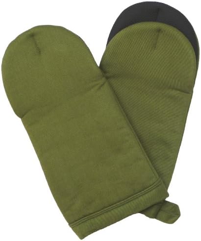 Foreston Trends Newport 2-Piece Oven Mitt Set, 6 by 12-Inch, Basil, Set of 2