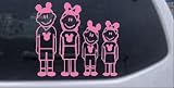 6in X 5.4in Pink -- Mickey Mouse Disney 2 Kids Stick Family Stick Family Car Window Wall Laptop Decal Sticker
