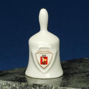 #!Cheap Ceramic Mini Hand Bell - WARSZAWA Shield