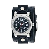 Nemesis Men's NLB073K Classic Collection Black DateTracker Leather Band Watch