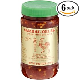 Huy Fong, Sambal Oelek Chili Paste, 8-Ounce Bottles (Pack of 6)