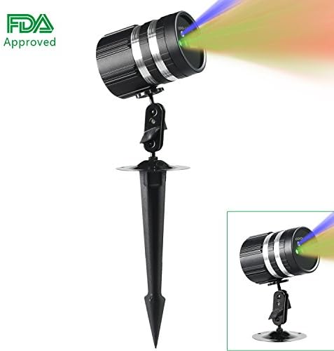 Primium Prejector Christmas Outdoor Light Waterproof 20 Patterns Green &amp; Red with Ocean Blue Backdrop Starry Display for Decorating House Garden Patio and Courtyard