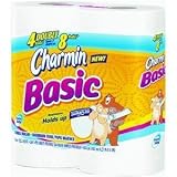 Charmin Basic, Big Roll,(2X Regular), 1 Ply, White-4pk
