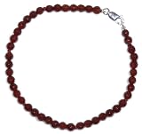 41 Wy3oROVL. SL160  Sterling Silver 4mm Faceted Carnelian Bead Bracelet, 7.5