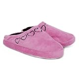 Ladies/Womens Heart Design Slip-On Indoor Footwear/Slippers