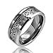 Bling Jewelry Celtic Dragon Comfort Fit Black Inlay Tungsten Carbide Mens Wedding Ring