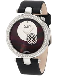 Burgi Womens BU42BK Round Swiss Quartz Dazzling Diamond Watch