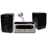 Marantz M-CR502DAB (Silver) all-in-one CD / DAB radio / amp (inc front USB input) + Q Acoustics 2010 speakers (Gloss Black) + 2 x 5m Creative Audio Speaker cable with 4mm plugs. 2 Year Guarantee.