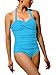 Halter Monokini Pin Up Swimsuits for Women Cute One Piece Bathing Suits Swimwear with Ruffles