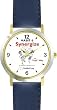 Habit 6 - Synergize (English Text) - DELUXE TWO-TONE WATCH from THE 7 HABITS - WATCH COLLECTION BY WATCHBUDDY&reg; - Arabic Numbers - Blue Leather Strap-Size-Large ( Men's Size or Jumbo Women's Size )