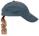 Adult Gray Baseball Cap with Blonde Ponytail Adult (One-Size)