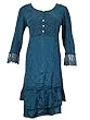 Womens Dress Blue Summer Fashion Lace Work Bohemian Style Dresses