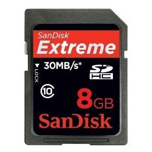 SanDisk 8GB Extreme III - SDHC Class 10 High Performance memory card (SDSDX3-008G-P31, Retail Packaging) - NEW 30MB/s edition
