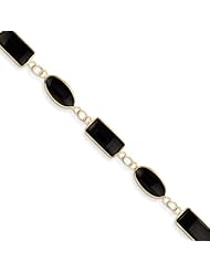 14k 7in Polished Genuine Fancy Onyx Bracelet