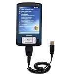 Coiled Power Hot Sync and Charge USB Data Cable w/ Tip Exchange for the Toshiba e400 - Gomadic Brand