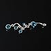 ZGY Fashion Stainless Steel S-shape Vine Gem Blue Crystal Dangle Belly Button Navel Ring Bar Barbell Body Piercing Jewelry