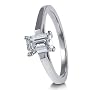 Sterling Silver Ring Emerald Cut Cubic Zirconia Solitaire Ring 1ct - Ideal Gift For Mother, For Her, Birthday, Anniversary, Bridal, Wedding, Engagement
