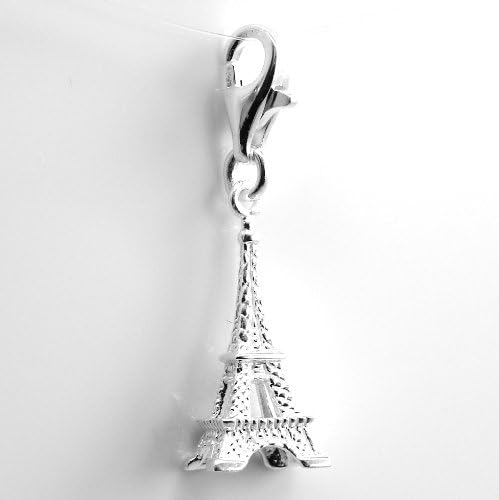 Pro Jewelry .925 Sterling Silver Dangling "Eiffel Tower" Clip on Pendant Charm for Bracelet or Necklace ECH JB 2874 2679