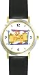 Toran Scroll No.3 Judaica Jewish Theme - WATCHBUDDY&reg; DELUXE TWO-TONE THEME WATCH - Arabic Numbers - Black Leather Strap-Size-Large ( Men's Size or Jumbo Women's Size )