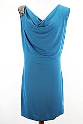 Cowl Neck Polyester Applique Bodycon Dress 